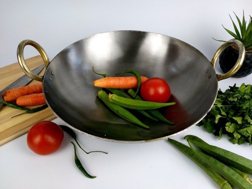 Iron frying pan wok karahi - iron,