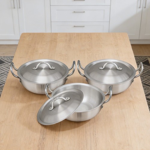 3pcs karahi wok pan - karahi,