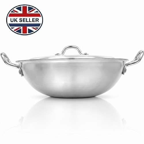 Wok 24cm with lid aluminium - with,