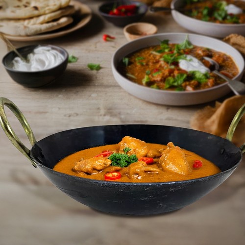 Iron frying pan wok karahi - frying,