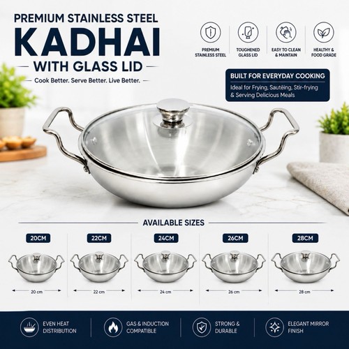 Triply stainless steel kadai - triply,