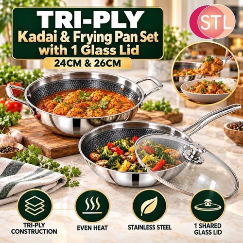 Tri ply stainless steel kadai - tri-ply,
