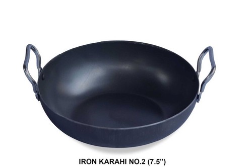 Flat base iron kadai deep - base,