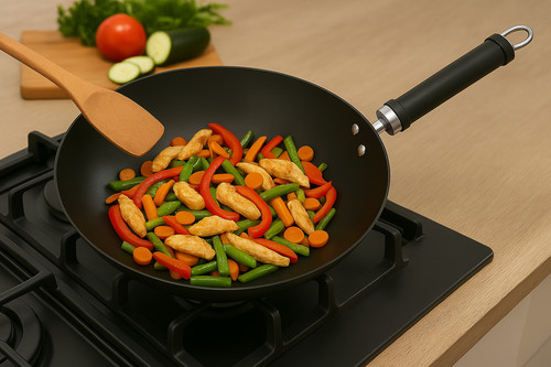 Carbon steel wok - steel,