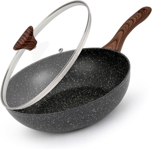 Nonstick 28cm wok with glass - 28cm,
