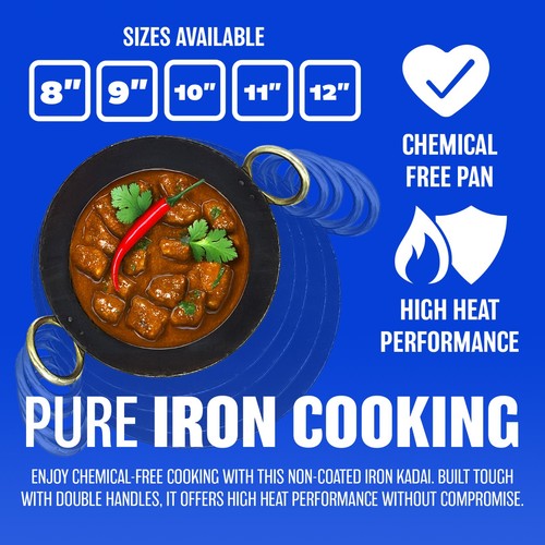 Iron frying pan wok - iron, duty